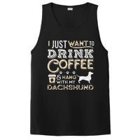 Dachshund Doxie Mom Dad I Just Want Hang Drink Coffee gift PosiCharge Competitor Tank