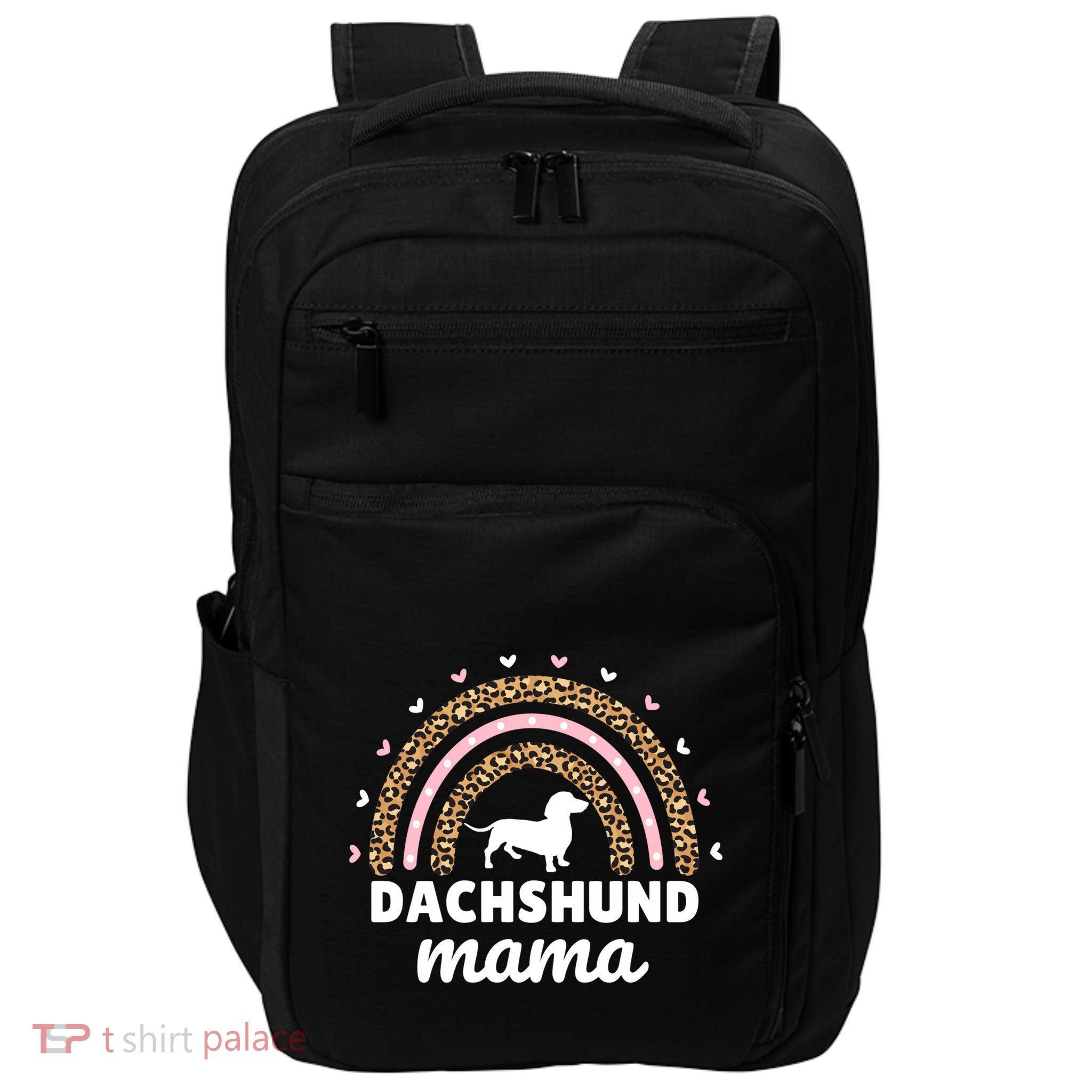 Doxie Dachshund Mama Rainbow Dachshund Lover Weiner Dog Mom Gift Impact Tech Backpack