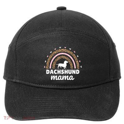 Doxie Dachshund Mama Rainbow Dachshund Lover Weiner Dog Mom Gift 7-Panel Snapback Hat