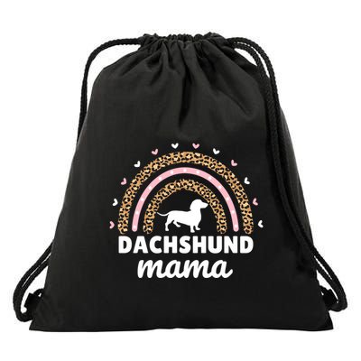 Doxie Dachshund Mama Rainbow Dachshund Lover Weiner Dog Mom Gift Drawstring Bag