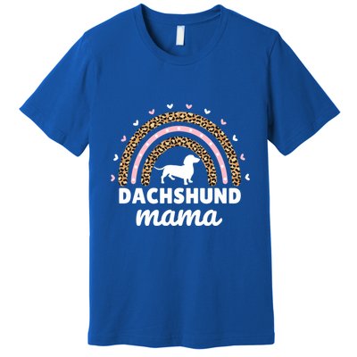 Doxie Dachshund Mama Rainbow Dachshund Lover Weiner Dog Mom Gift Premium T-Shirt