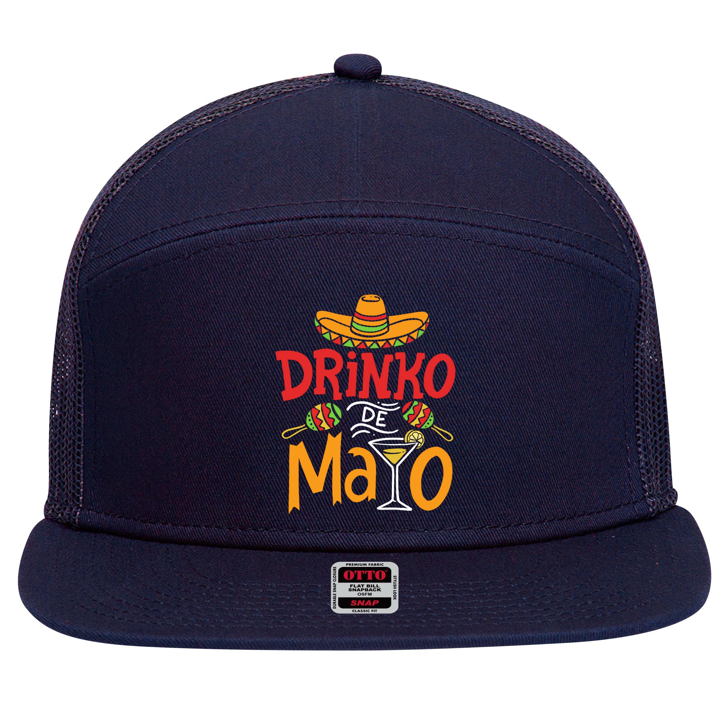 Drinko De Mayo Cinco De Mayo Fiesta 7 Panel Mesh Trucker Snapback Hat