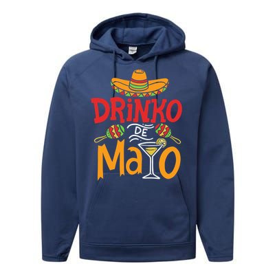 Drinko De Mayo Cinco De Mayo Fiesta Performance Fleece Hoodie