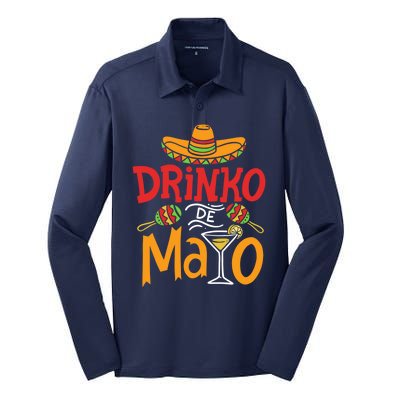 Drinko De Mayo Cinco De Mayo Fiesta Silk Touch Performance Long Sleeve Polo