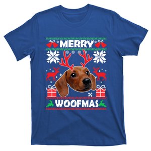 Dachshund Dog Merry Woofmas Christmas Dog Lover Ugly Sweater Gift T-Shirt