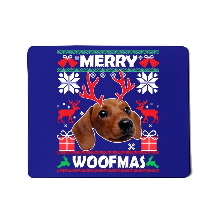 Dachshund Dog Merry Woofmas Christmas Dog Lover Ugly Sweater Gift Mousepad