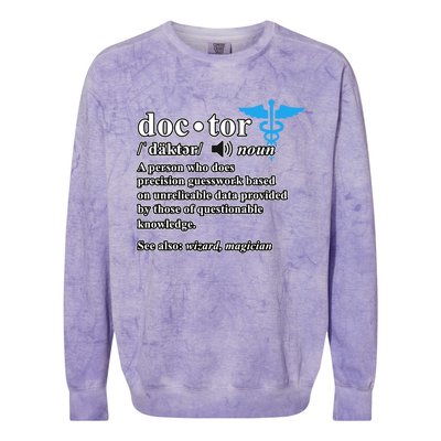 Doctor Definition Medical School Student Graduate Graphic Gift Colorblast Crewneck Sweatshirt