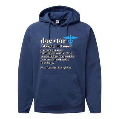 Doctor Definition Medical School Student Graduate Graphic Gift Performance Fleece Hoodie