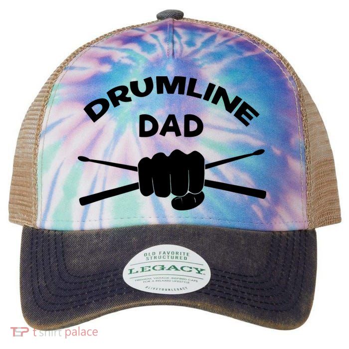 Drumline Dad Music Marching Band Support Drumsticks Legacy Tie Dye Trucker Hat