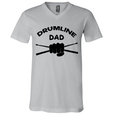 Drumline Dad Music Marching Band Support Drumsticks V-Neck T-Shirt