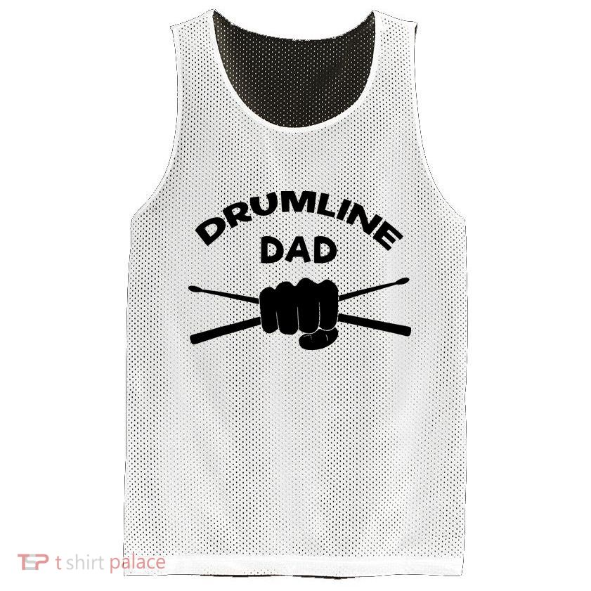 Drumline Dad Music Marching Band Support Drumsticks Mesh Reversible Basketball Jersey Tank