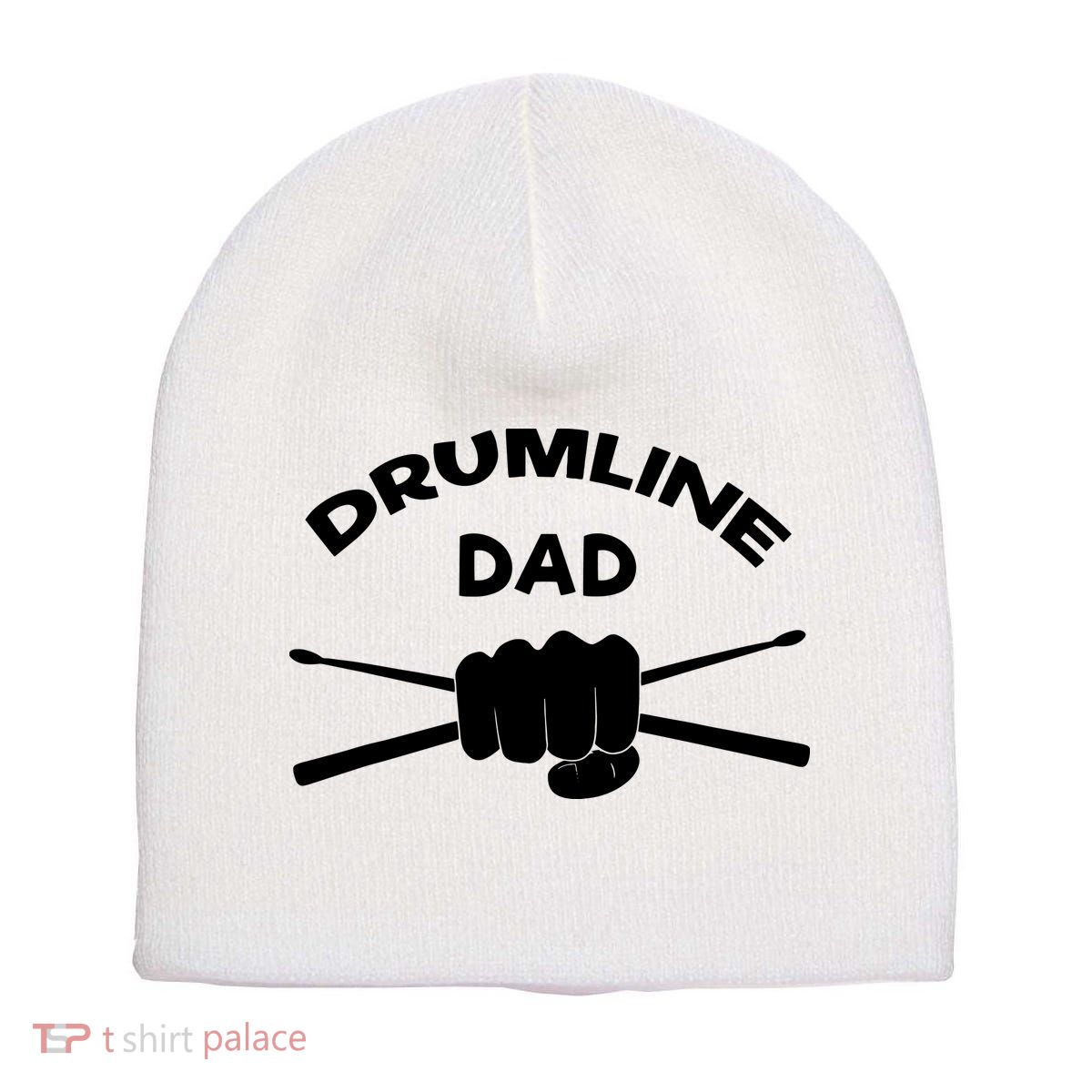 Drumline Dad Music Marching Band Support Drumsticks Short Acrylic Beanie