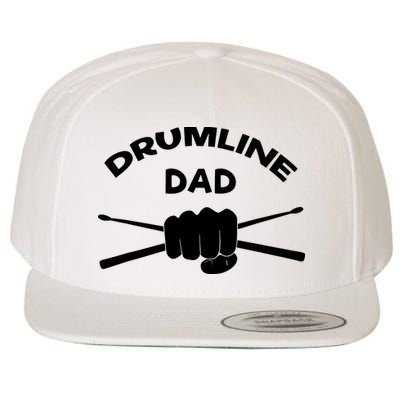 Drumline Dad Music Marching Band Support Drumsticks Wool Snapback Cap