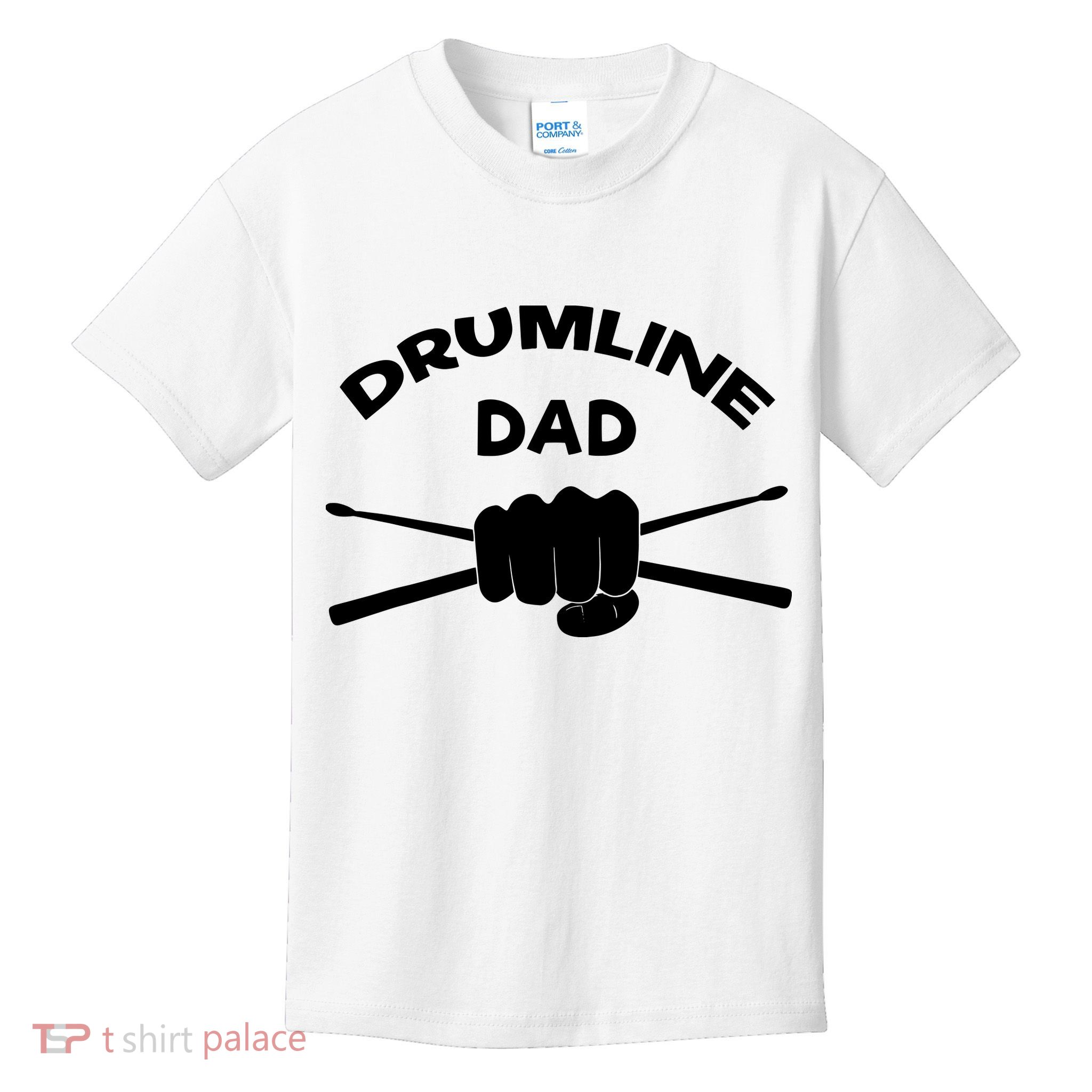 Drumline Dad Music Marching Band Support Drumsticks Kids T-Shirt