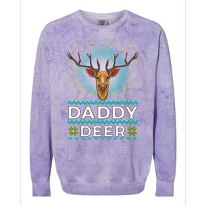 Daddy Deer Matching Family Christmas Funny Gift Colorblast Crewneck Sweatshirt