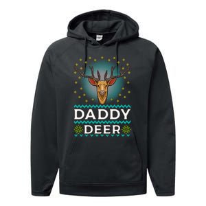 Daddy Deer Matching Family Christmas Funny Gift Performance Fleece Hoodie