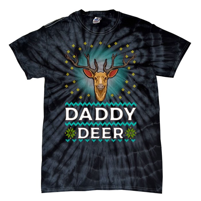 Daddy Deer Matching Family Christmas Funny Gift Tie-Dye T-Shirt