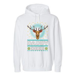 Daddy Deer Matching Family Christmas Funny Gift Garment-Dyed Fleece Hoodie