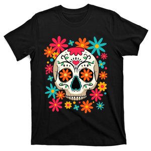 Dia De Muertos Day of The Dead Floral Sugar Skull T-Shirt