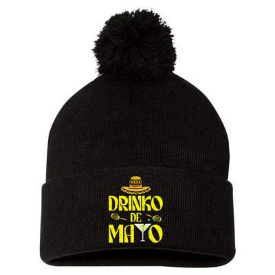 Drinko De Mayo Funny Cinco De Mayo Mexican Fiesta Party Pom Pom 12in Knit Beanie