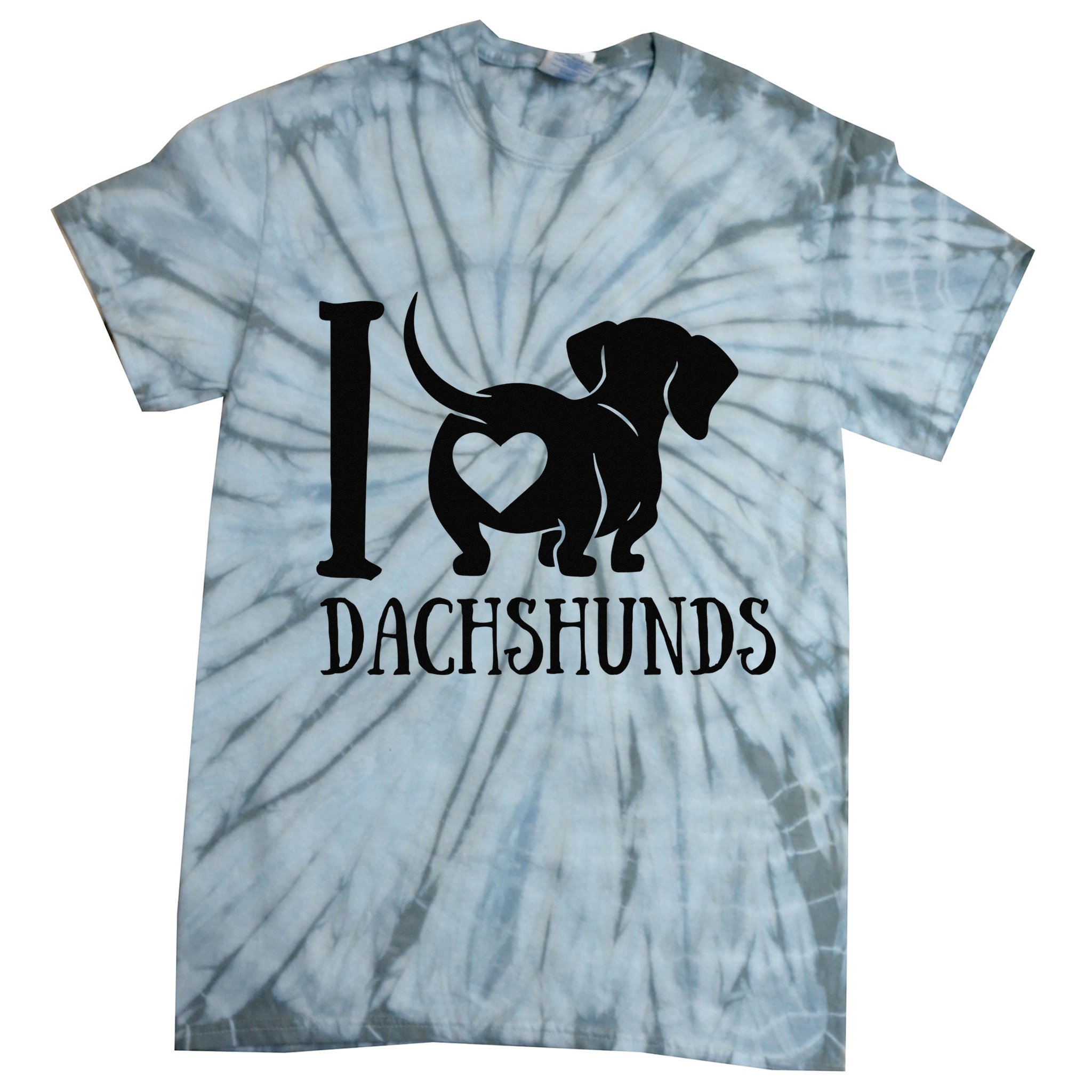 Dachshund Dad Mom Owner Lover Dog Paws Weiner I Love Dachs Tie-Dye T-Shirt