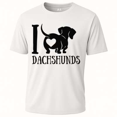 Dachshund Dad Mom Owner Lover Dog Paws Weiner I Love Dachs Performance Shirt