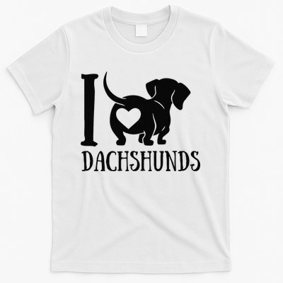 Dachshund Dad Mom Owner Lover Dog Paws Weiner I Love Dachs T-Shirt