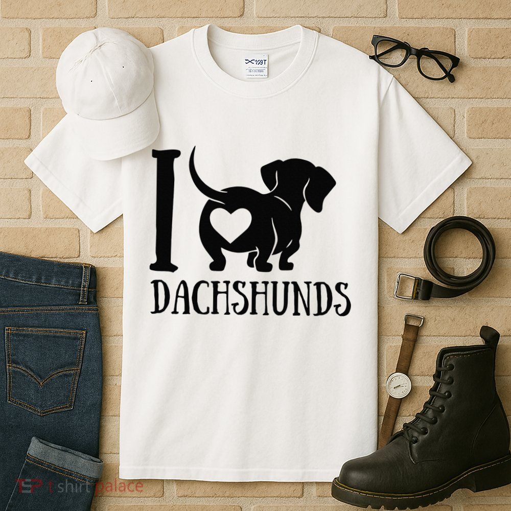 Dachshund Dad Mom Owner Lover Dog Paws Weiner I Love Dachs Tall T-Shirt
