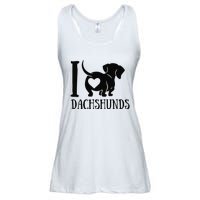 Dachshund Dad Mom Owner Lover Dog Paws Weiner I Love Dachs Ladies Essential Flowy Tank