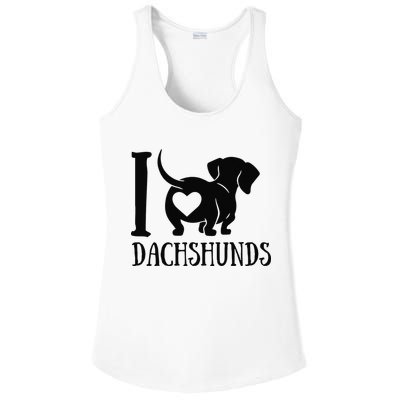 Dachshund Dad Mom Owner Lover Dog Paws Weiner I Love Dachs Ladies PosiCharge Competitor Racerback Tank