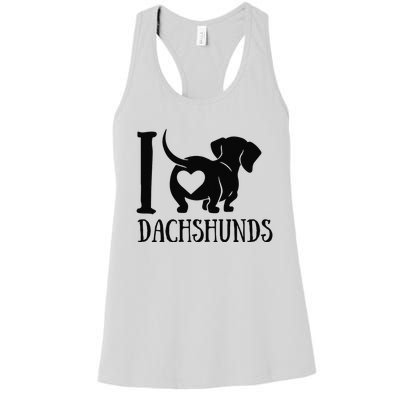 Dachshund Dad Mom Owner Lover Dog Paws Weiner I Love Dachs Women's Racerback Tank