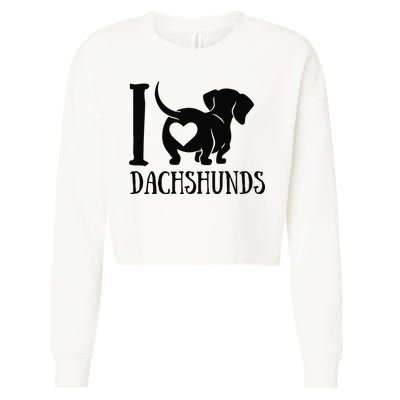 Dachshund Dad Mom Owner Lover Dog Paws Weiner I Love Dachs Cropped Pullover Crew