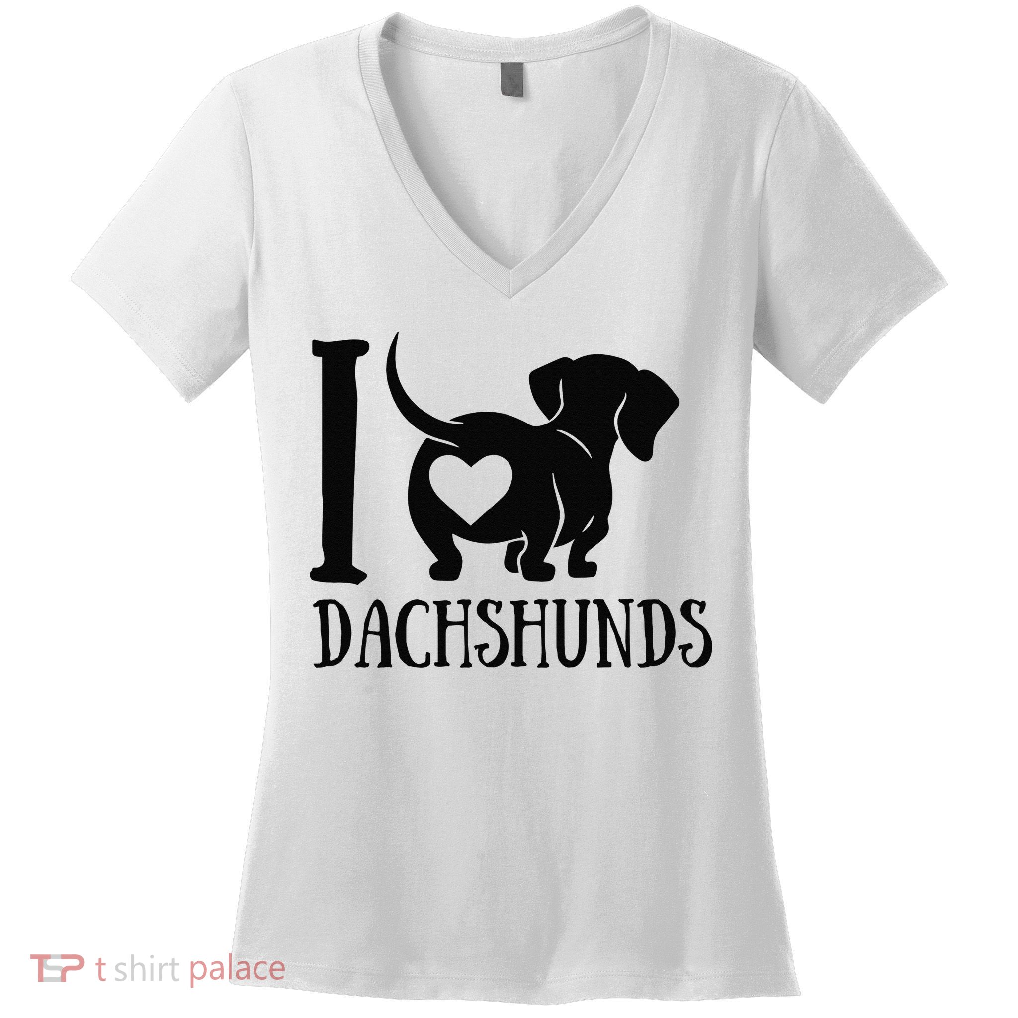 Dachshund Dad Mom Owner Lover Dog Paws Weiner I Love Dachs Women's V-Neck T-Shirt