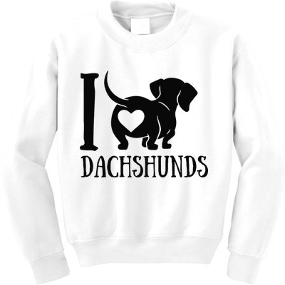 Dachshund Dad Mom Owner Lover Dog Paws Weiner I Love Dachs Kids Sweatshirt