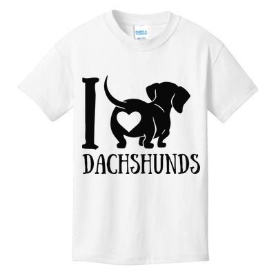 Dachshund Dad Mom Owner Lover Dog Paws Weiner I Love Dachs Kids T-Shirt