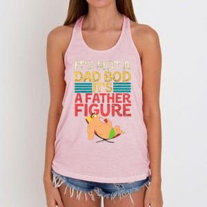 Distressed Dad Meaningful Gift Its Not A Dad Bod Its A Father Figure Gift Women's Knotted Racerback Tank