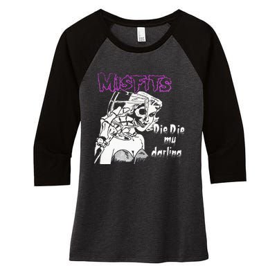 Die Die My Darling Women's Tri-Blend 3/4-Sleeve Raglan Shirt