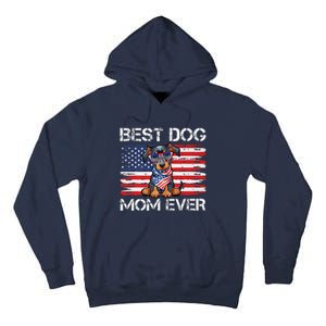 Doberman Dad Mom Dog Lover American Flag 4th Of July Tall Hoodie