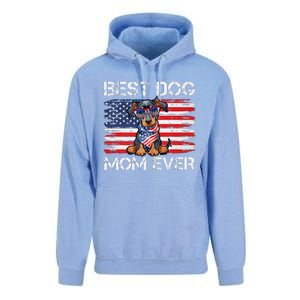 Doberman Dad Mom Dog Lover American Flag 4th Of July Unisex Surf Hoodie