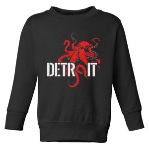 Detroit Downtown Motor City Octopus Kraken Souvenir Hockey Toddler Sweatshirt