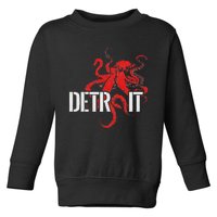 Detroit Downtown Motor City Octopus Kraken Souvenir Hockey Toddler Sweatshirt