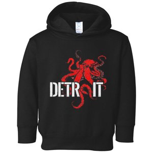 Detroit Downtown Motor City Octopus Kraken Souvenir Hockey Toddler Hoodie