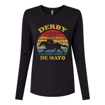 Derby De Mayo Party 2024 Lets Fiesta Horse Race Womens Cotton Relaxed Long Sleeve T-Shirt