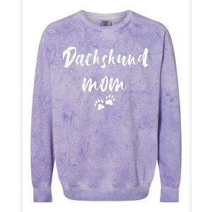 Dachshund Dog Mom Long Sleeve Colorblast Crewneck Sweatshirt