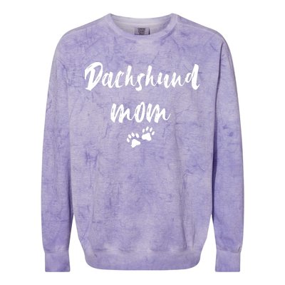 Dachshund Dog Mom Long Sleeve Colorblast Crewneck Sweatshirt