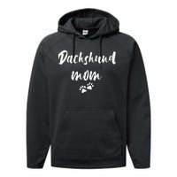 Dachshund Dog Mom Long Sleeve Performance Fleece Hoodie