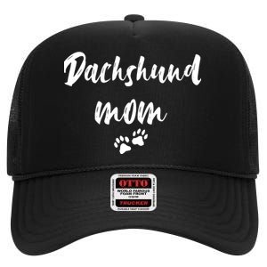 Dachshund Dog Mom Long Sleeve High Crown Mesh Back Trucker Hat