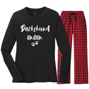 Dachshund Dog Mom Long Sleeve Women's Long Sleeve Flannel Pajama Set 