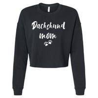 Dachshund Dog Mom Long Sleeve Cropped Pullover Crew