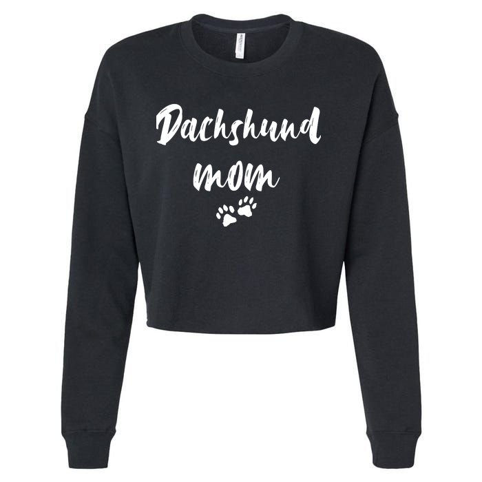 Dachshund Dog Mom Long Sleeve Cropped Pullover Crew